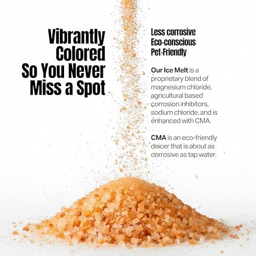 Peach Country Orange Ice Melt Pet Friendlier Eco-Friendly De-Icer, Fast-Acting Granules for Driveways, Walkways & Entryways, 20 lb Pail
