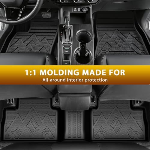 Powerty Floor Mats for Nissan Kicks 2025 2026 All Weather 3D TPE Anti-Slip Car Liners for 1st & 2nd Row Accessories