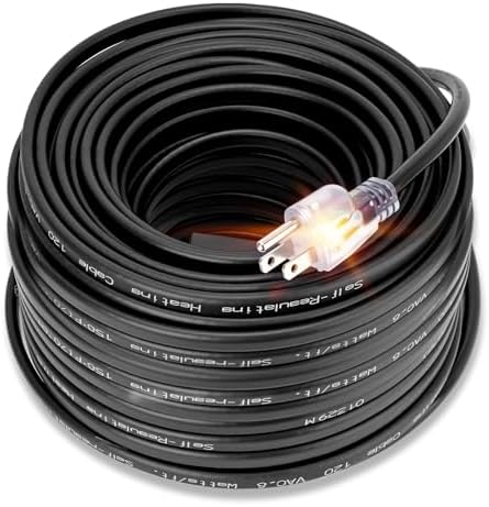 100FT Roof & Gutter Heat Cable, 8W/FT Self Regulating Heat Tape, 120V