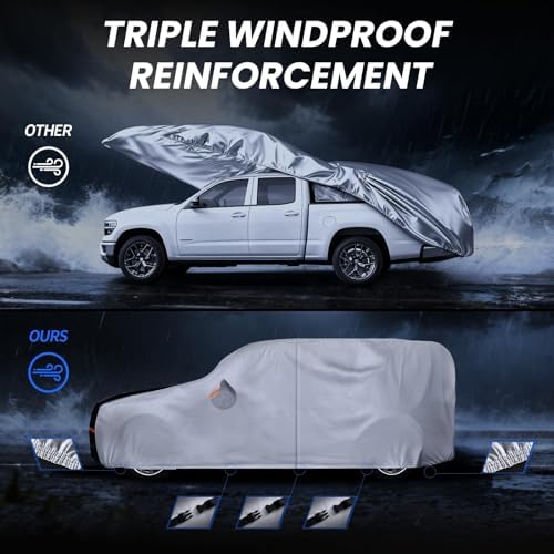 Multi-Layer Car Cover Custom Fit for Jeep wrangler 4 Dr/Unlimited 4 Dr JK JL(1987-2026), 100% Waterproof All Weather for Automobiles, Gift with Towel, Heavy Duty Car Covers for Rain Sun UV Protection.