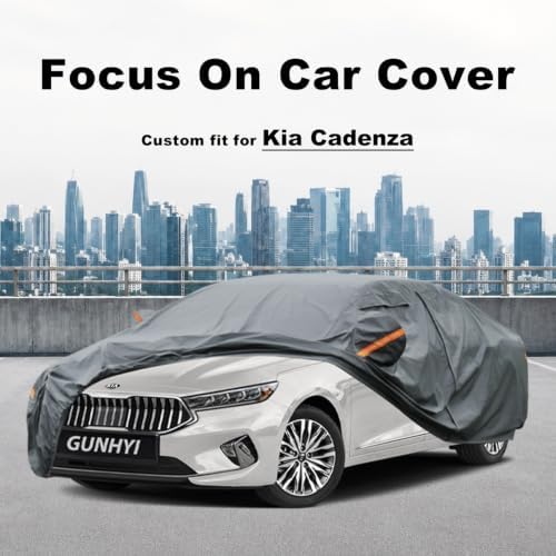 GUNHYI Premium Car Cover Custom Fit Kia Cadenza, 16 Layers Heavy Duty Car Cover Waterproof All Weather with Zipper Door for Sun Rain Snow Dust Uv Protection