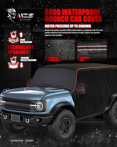 MZS 600D Waterproof Outdoor Cab Cover for Bronco 2 Door 2021-2026
