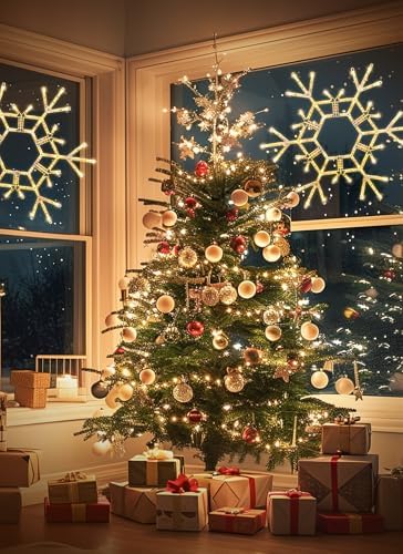 Brightown Christmas Lights Outdoor, 108LED 36" Folding Big Snowflake Lights