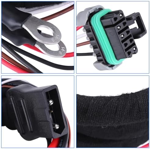 4 Pin Truck Side & Plow Side Battery Cable Wiring Harness 42014 42015 Battery Cable Set Compatible for Western Fisher Snowex V-Blade