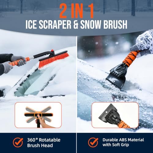 Winter Car Emergency Safety Kit Bag with Jumper Cables, Snow Shovel for Car