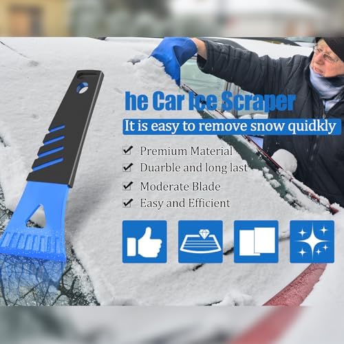 Frienda 4 Pcs Ice Scraper for Car Windshield Snow Frost Removal