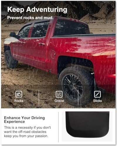 Kiwi Master No Drill Mud Flaps for 2014-2018 Chevy Silverado 1500/2500/3500