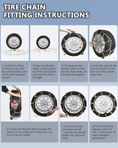 SCITOO HKN140 Snow Chains for Passenger Car, Pickup, Trucks, SUV