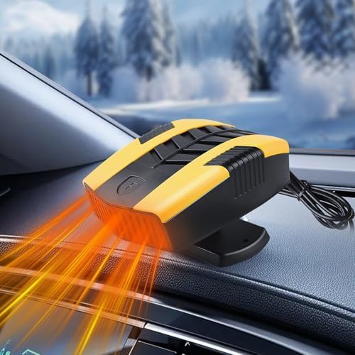 2026 New Upgraded Portable Car Heater, 12V Portable Fast Heating & Cooling Fan, 2-in-1 Auto Windshield Defroster, That Plugs into Cigarette Lighter, 360° Rotary Portable Car Heaters