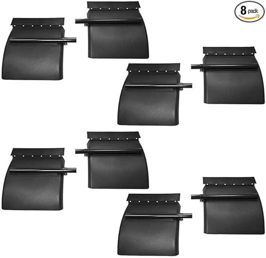 Mytee Products (4 Pack/8 Pcs) Black Poly Quarter Fender for Semi Truck Set 24"x24" - Standard Mounting Tube Bracket Kit Included - Semi Truck Accessories for Kenworth Freightliner Peterbilt