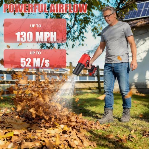 Cordless Leaf Blower with 3 x 4.0Ah Batteries and Fast Charger, Lightweight Electric Handheld Blower, Variable Speed for Lawn Care, Patio, Garage, Driveway Cleaning, Dust Removal and Car Drying