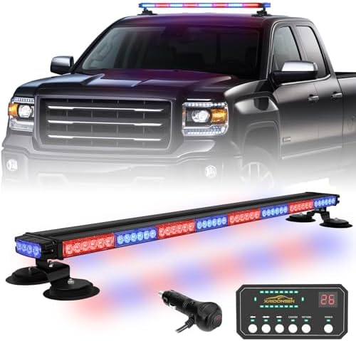 XRIDONSEN 37" 104 LED Roof Strobe Light Bar Top Magnetic lights