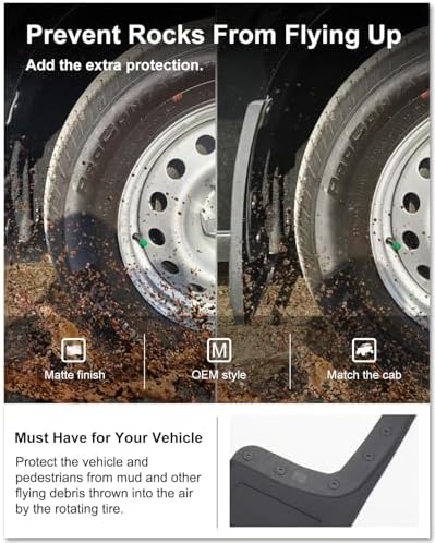 Kiwi Master No Drill Mud Flaps for 2024-2026 Ford Ranger (Not Fits Raptor)