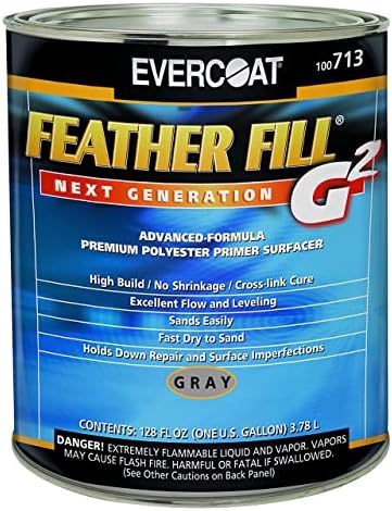 Evercoat Feather Fill G2 Premium Polyester Primer Surfacer for Fiberglass, SMC & More - 128 Fl Oz - Gray