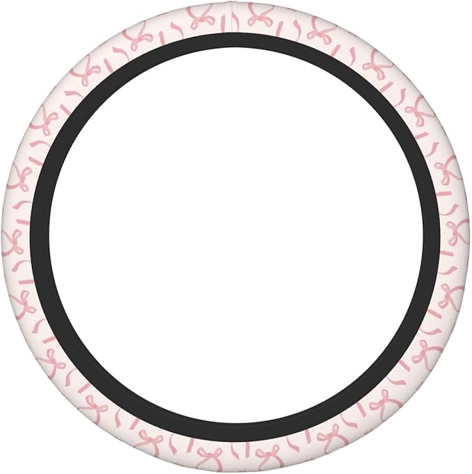 Pink Bow Steering Wheel Cover Cute Car Accessories