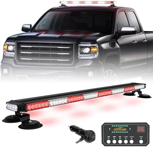 XRIDONSEN 37 Inch 104 LED Roof Strobe Light Bar Top Magnetic lights