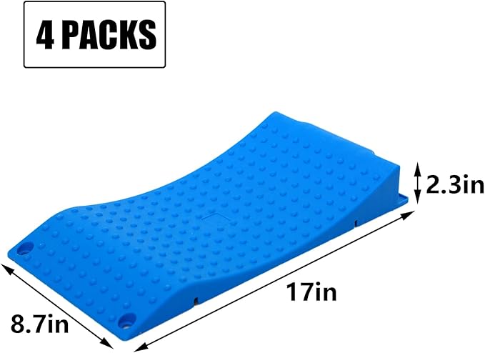 Tire Saver Ramps Anti-Slip Pads Design 4 Pack Car Tire Wheel Ramps for Flat Spot and Flat Tire Prevention, Anti-Slip Pads for Storage Carrying Bag Easy to Store