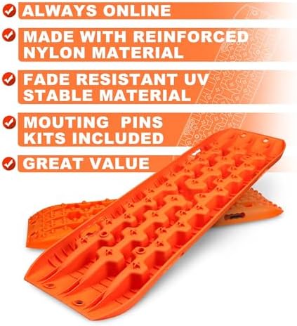 X-BULL New Recovery Traction Tracks Sand Mud Snow Track Tire Ladder 4WD (Orange, 3gen)