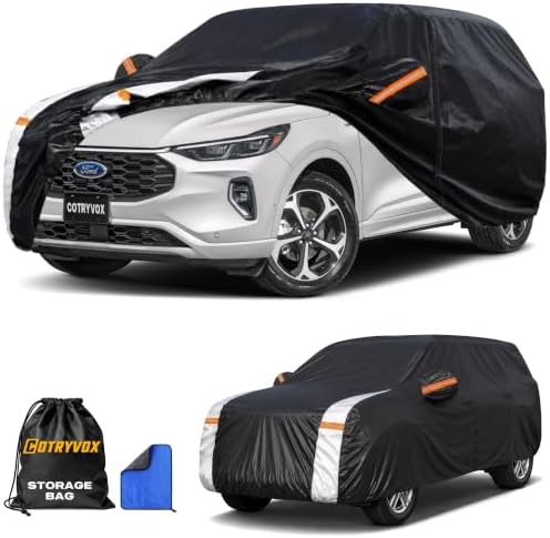 Ford Explorer Car Cover 100% Waterproof All Weather, Gift with Towel, 10 Layers SUV Car Cover Custom Fit 2006-2026 Ford Explorer, Full Exterior Covers Rain Sun UV Protection with Door Zipper.