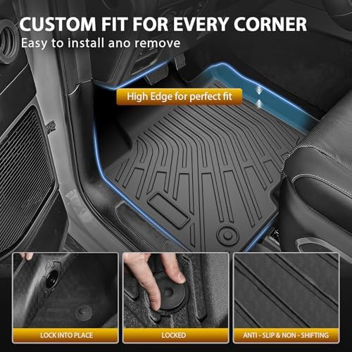 Powerty Floor Mats for 2022-2025 2026 Hyundai Tucson Gas Car Mats Accessories, All Weather 3D TPE Anti-Slip Trunk Cargo Liner Seat Back Covers Protectors Full Set Car Accessories
