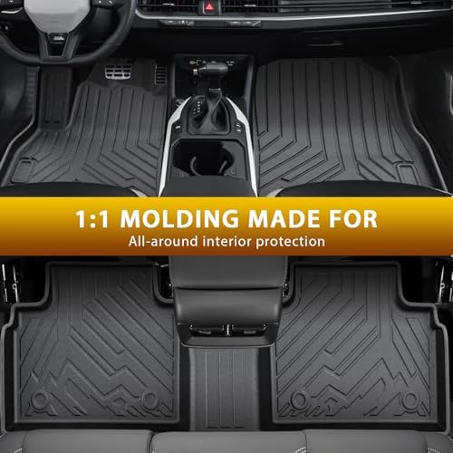 Powerty Floor Mats Cargo Liner for Kia K4 2025 2026 2027 All Weather 3D TPE Anti-Slip Car Protection, 1st & 2nd Row Set with Rear Cargo Mat Accessories
