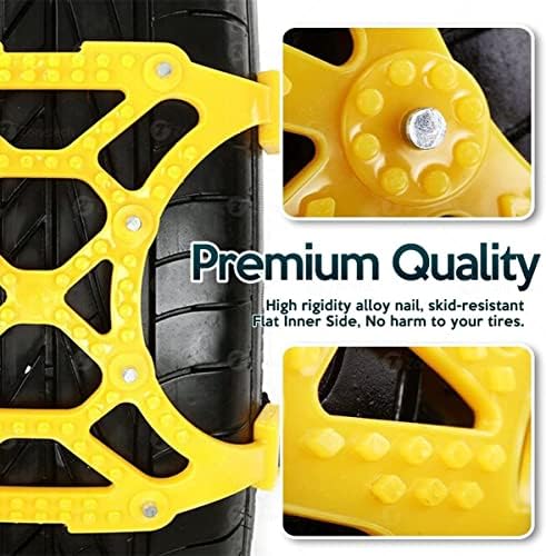 ZONETECH Tire Snow Chains - Premium Quality Strong Durable All Season Anti-Skid Car, SUV, and Pick Up Patterned Tire Chains for Emergencies and Road Trip (12-Pack)