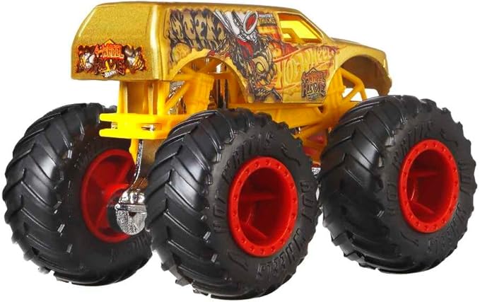 Hot Wheels Monster Trucks 4-Pack, Set of 4 1:64 Scale Toy Vehicles with Giant Wheels (Styles May Vary)
