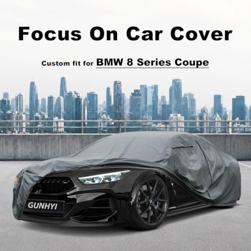 GUNHYI Premium Car Cover Custom Fit BMW 8 Series Coupe Convertible M8 840Ci 840i 850i M850i, 16 Layers Heavy Duty Car Cover Waterproof All Weather with Zipper for Sun Rain Snow Dust Uv Protection