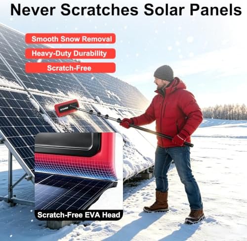 Telescoping Roof Rake for Snow Removal, 20FT Extendable Snow Rake, EVA Head