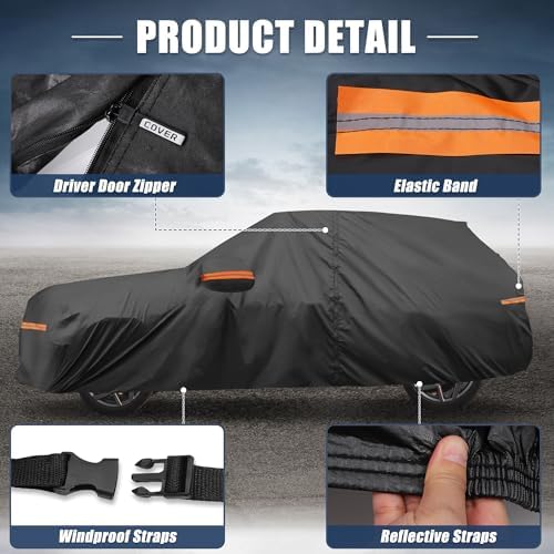 X AUTOHAUX Waterproof Full Car Cover for Jeep Grand Cherokee 210D-PU