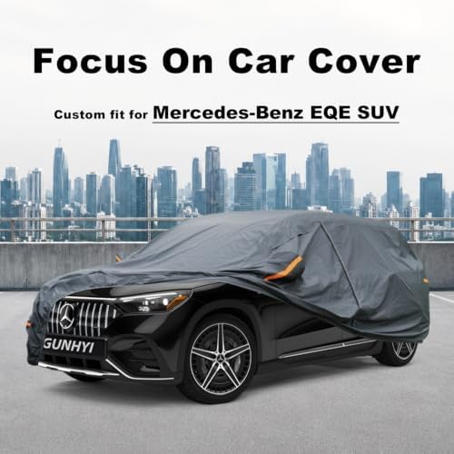 GUNHYI Premium Car Cover Custom Fit Mercedes-Benz EQE SUV, 16 Layers Heavy Duty Car Cover Waterproof All Weather with Zipper Door for Sun Rain Snow Dust Uv Protection
