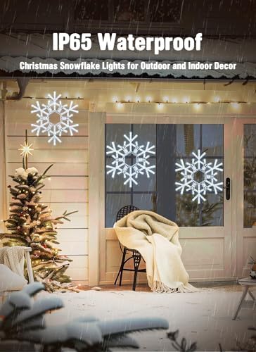 Brightown Christmas Lights Outdoor, 72 LED 20" Folding Big Snowflake Lights