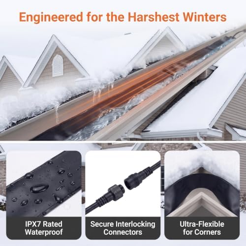 Winter Snow Melting Mats for Roof and Gutter Ice Dam Prevention,No-Slip PVC