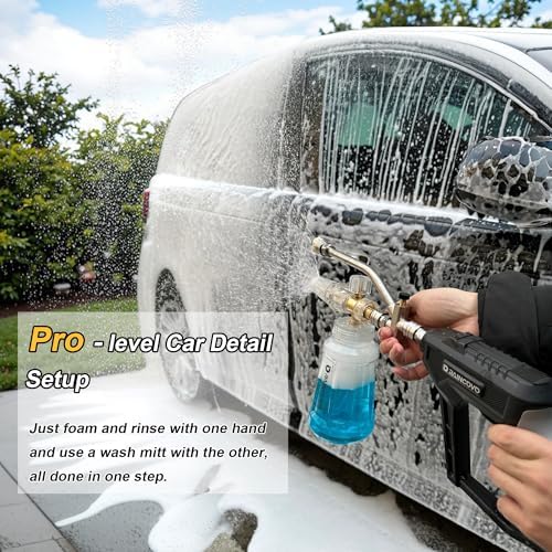 Raincovo Foam Cannon with Pressure Washer Gun, Dual Connector Accessories