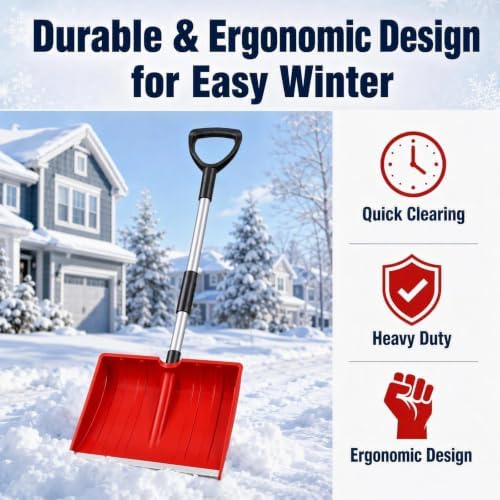 Compact Snow Shovel for Trunk Emergency, Detachable for SUV & Car (Black)
