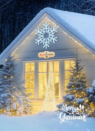 Brightown Christmas Lights Outdoor, 72 LED 20" Folding Big Snowflake Lights
