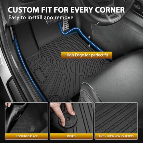 Powerty Floor Mats for 2022-2026 2027 Kia Sportage Gas(Not for 2026-2027 X-Line、SX-Prestige、 X-Pro Prestige), All Weather 3D TPE Anti-Slip Trunk Cargo Liner Seat Back Covers Protectors Full Set Car