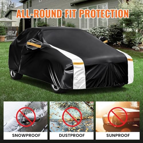 Honda Pilot Car Cover 100% Waterproof All Weather, Gift with Towel, 10 Layers SUV Car Cover Custom Fit 2002-2026 Honda Pilot, Full Exterior Car Covers Rain Sun UV Protection with Door Zipper.