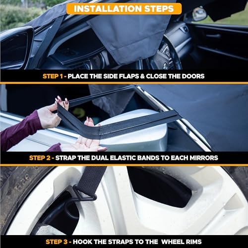 EcoNour Windshield Cover for Ice and Snow,600D Oxford Windshield Snow Cover