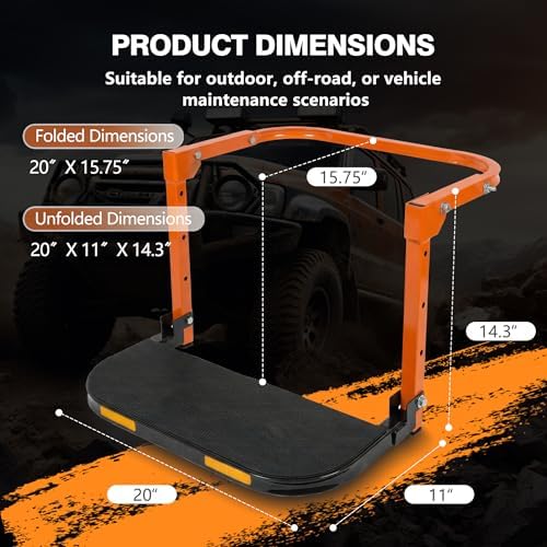 350lb Adjustable Folding Tire Step,Anti-Rust for Off-Road SUV RV Pickup