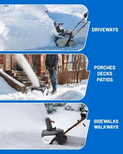 Litheli Cordless Brushless Snow Blower, 20'' 40V Electric Snow Thrower for Driveways, 4.0Ah Battery Included