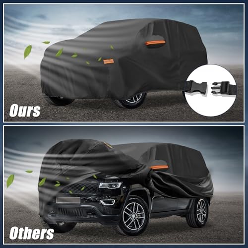 X AUTOHAUX Waterproof Full Car Cover for Jeep Grand Cherokee 210D-PU