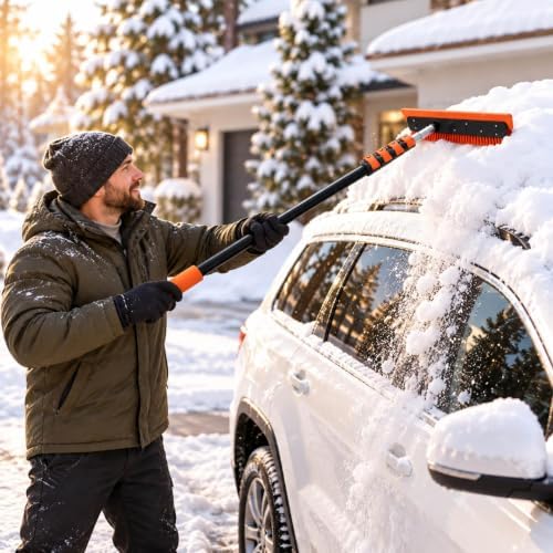 2027 Snow Rake Roof Snow Removal Tool, Light Snow Roof Rake for Cars