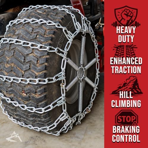 The ROP Shop Pair of 2 Link Tire Chains & Tensioners 15x4.8x8