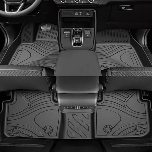 Powerty Floor Mats for Honda CR-V 2023-2026 2027 (Include Hybrid) All Weather 3D TPE Anti-Slip Car Liners for 1st & 2nd Row Accessories