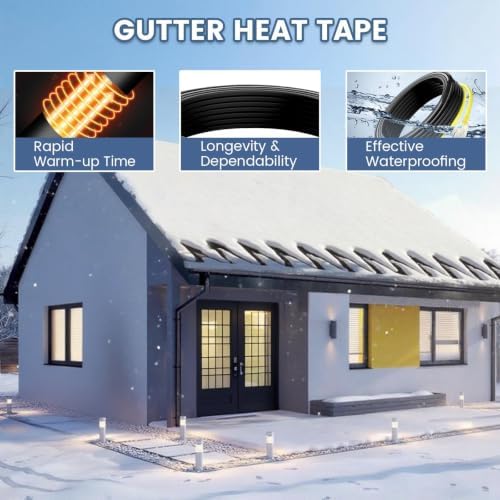 50 FT Self Regulating Roof Gutter Heating Cable Kit for Snow Melt