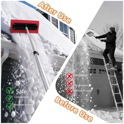 Telescopic Roof Snow Rake Foam Head EVA Soft Edge Solar Panel Snow Removal