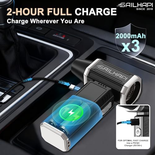 Powerful Air Duster, Rechargeable Blower, Turbo Fan, Barber Gifts