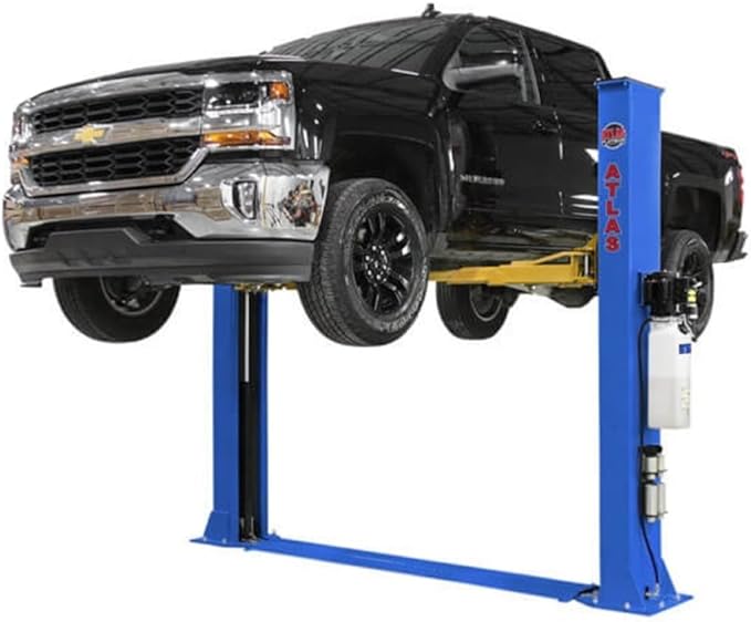 ATLAS Automotive Equipment PVL9BP Platinum 2-Post Commercial Grade Vehicle Lift, 9’6” Minimum Ceiling Height, ALI Certified, 9,000lb Capacity, Base Plate Design, Ally Power Unit, for Low Ceiling Use