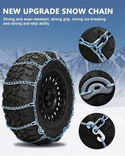 SCITOO Snow Chains for Passenger Car, Pickup, Trucks, SUV